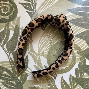 NWOT Lele Sadoughi velvet leopard headband
